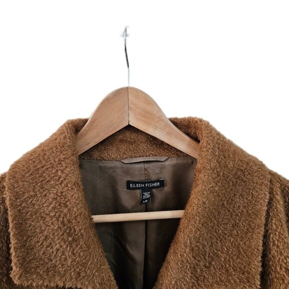 Eileen Fisher Suri Alpaca Wool Notch Collar Jacket Dark Clay L - Picture 5 of 16